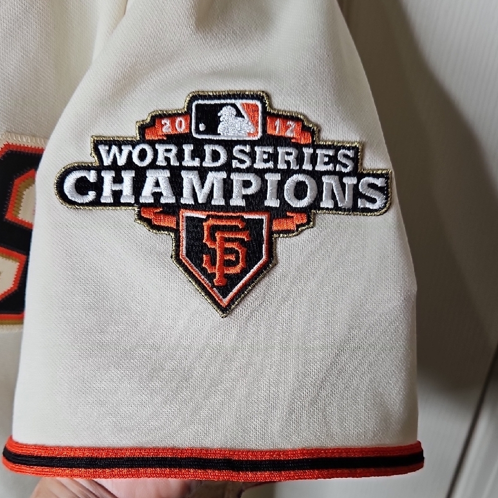 Majestic Black Label Buster Posey Button Down Embroidered 2012 SF Giants Jersey - Picture 7 of 15
